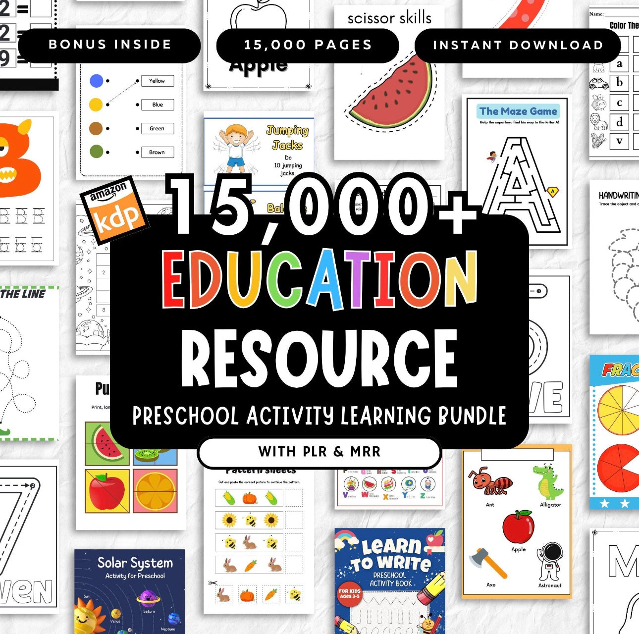 Kids Learning & Classroom Activities Bundle, Teachers Parents Worksheets For Kids, DFY Digital Product Bundle, PLR MRR Master Resell Rights