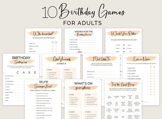 Birthday Games for Adult Birthday Party Games for Her Him Boy Girl Women Men Who knows the Birthday Girl Boy Best
PRINTABLE Instant Digital