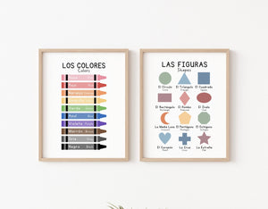 12 Bilingual Spanish Educational Posters, Learn Spanish, Spanish Classroom Posters, Homeschool Printables, Spanish Lessons Alphabet Poster