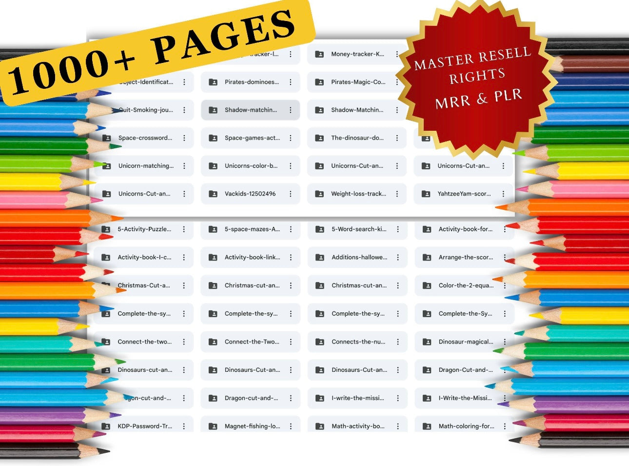 Kids Learning resources, Planners, Coloring Work Sheets & More. Master Resell Rights Planner PLR MRR resell rights Done for you Passive Income